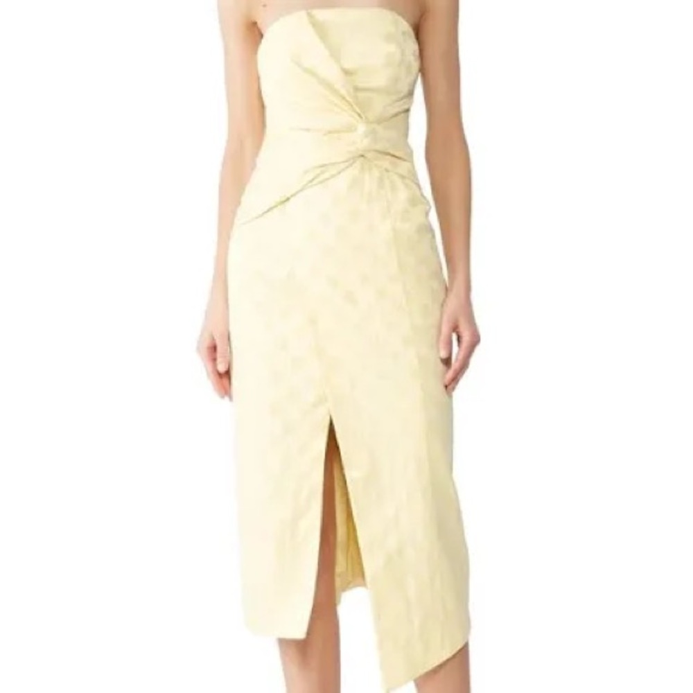 C/MEO Collective Strapless Yellow Dress